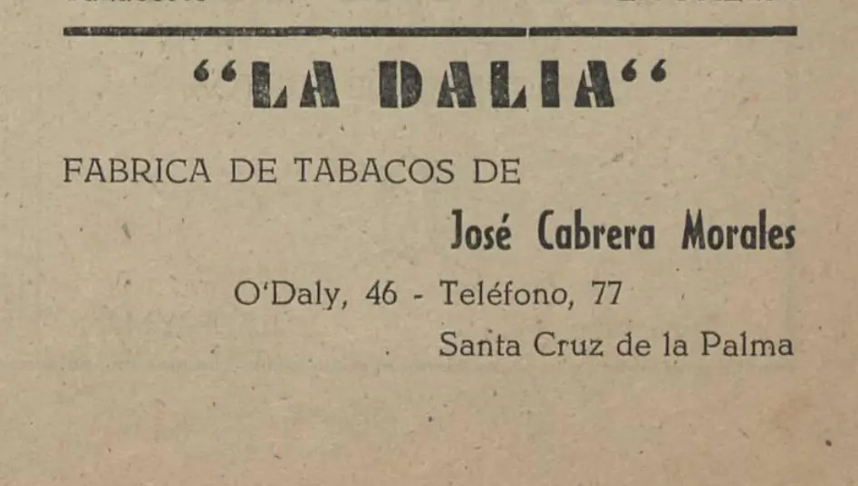 Publicidad La Palma, 1952